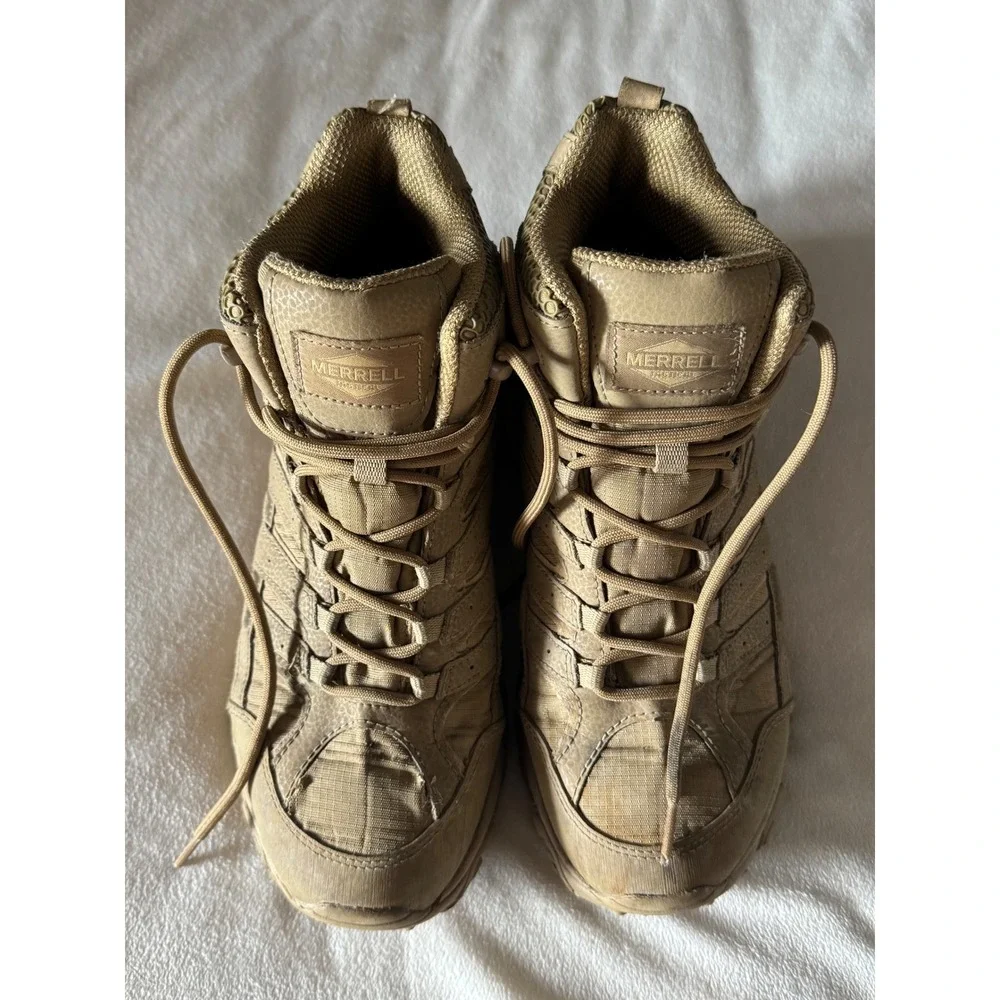 Merrell Moab 2 Tactical Mid Waterproof Boot Mens 8.5 Coyote J15849 Vibram Hiking